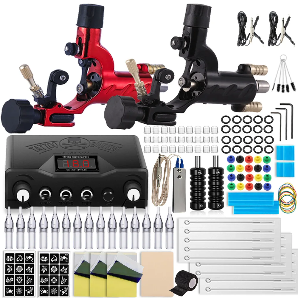 Komplettes Rotary Tattoo Machine Kit Dragonfly Tattoo Gun Tattoo Netzteil Nadeln Set für Tattoo Künstler und Anfänger Versorgung Image