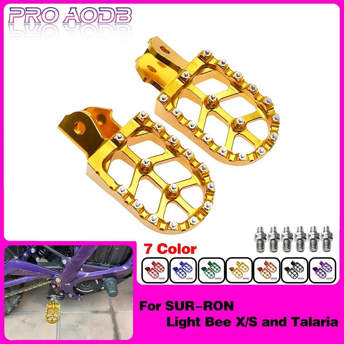 Für SUR-RON Light Bee X/S und Talaria Breite Fußrasten Fußrasten ruht elektrische Dirt Bike Pedale Aluminiumlegierung MX Surron Ultrabee Image