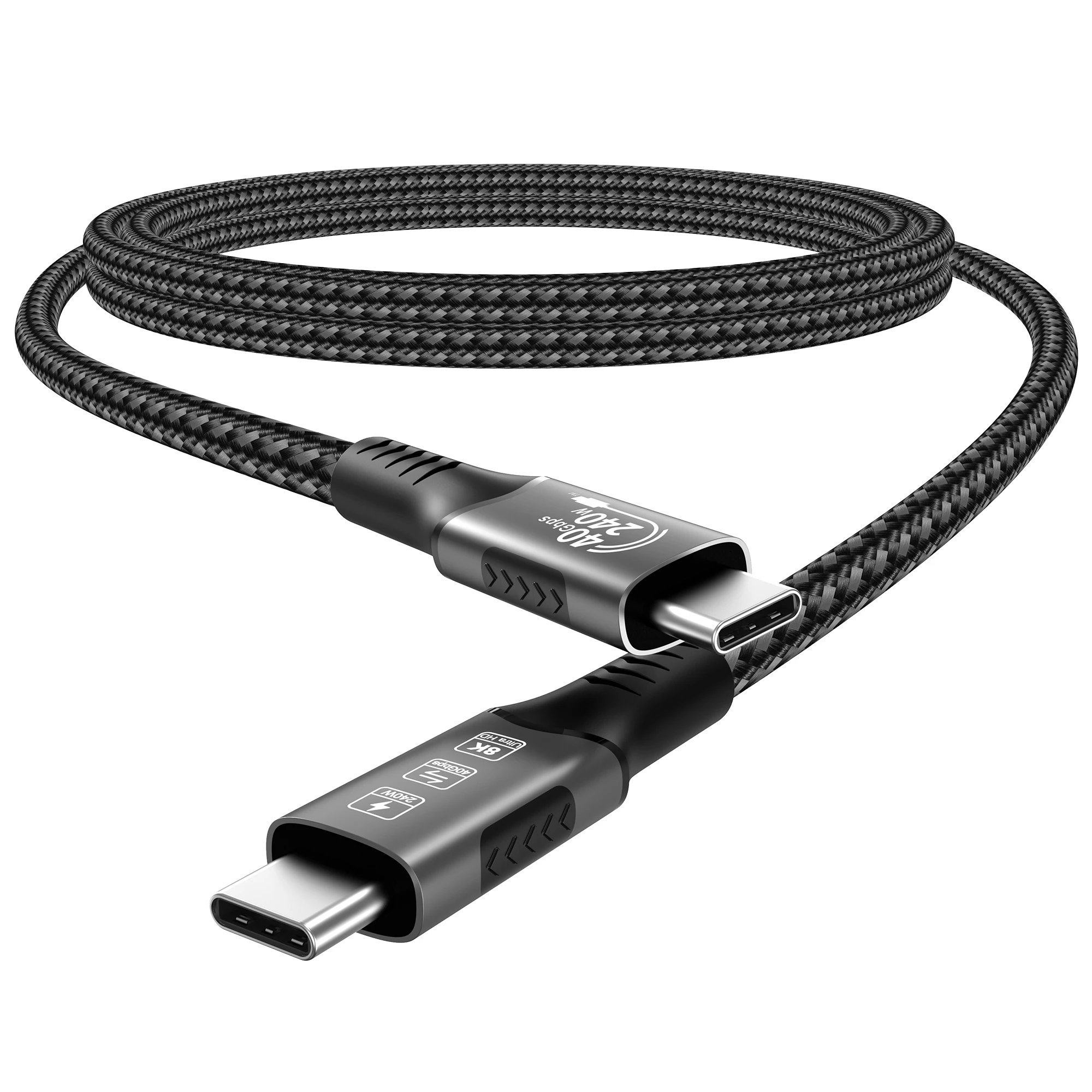 240 W USB4-Kabel, USB-C-auf-C-Kabel, schnelles Laden, kompatibel mit Thunderbolt 4/3-Kabel, unterstützt 8K 60 Hz und 40 Gbit/s Datenübertragungsladegerät Image