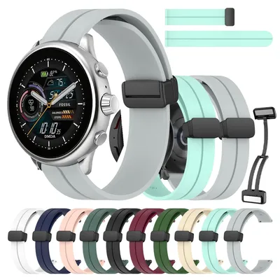 20 22 mm Silikonarmband für Fossil Band GEN 6 5 5E 44 mm GEN 5 LTE 45 mm Armband für Huawei Watch GT 3 2 42 mm Magnetschnallenband