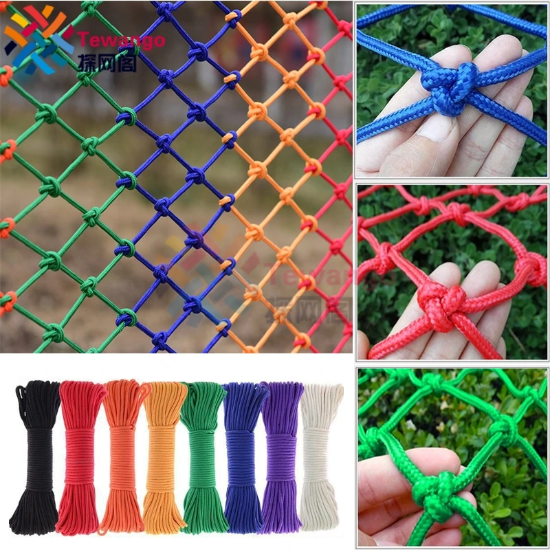 Nach Größe 8x8cm Loch Nylon Seil Sicherheit Net Durable Klettern Netting Für Kinder Balkon Treppen Barriere Zaun decor Hängen Netzwerk Image