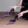 Elegante lila Kristall Trim Hausschuhe Design für Frauen Clear Wrap High Heel Schuhe Sommer Damen