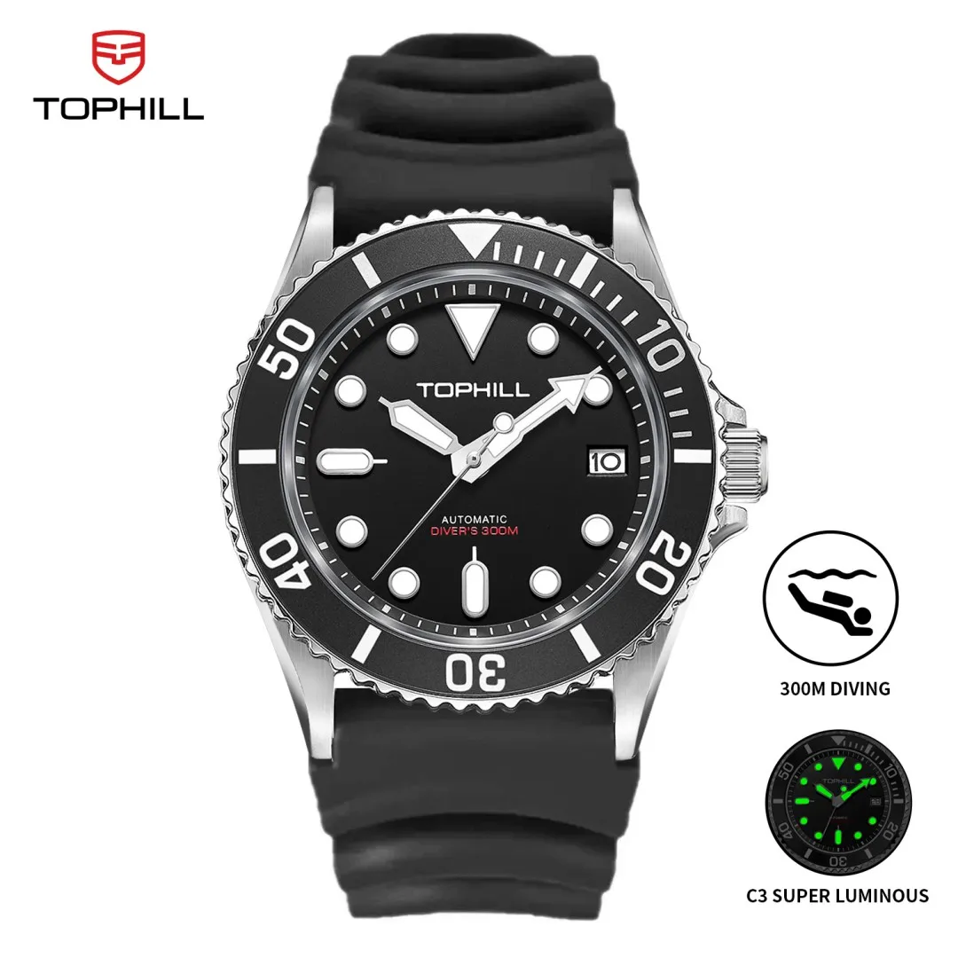 TOPHILL 300M TD007G Herren-Taucheruhr NH35 316L Automatische mechanische Uhr Wasserdicht Saphirspiegel Super leuchtende Armbanduhr Image