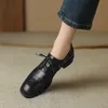 2024 neue Pumps Oxfords Frühlings schuhe für Frauen Echt leder Brogues Vintage Schnür Slipper lässig hand gefertigte schwarze Damenschuhe