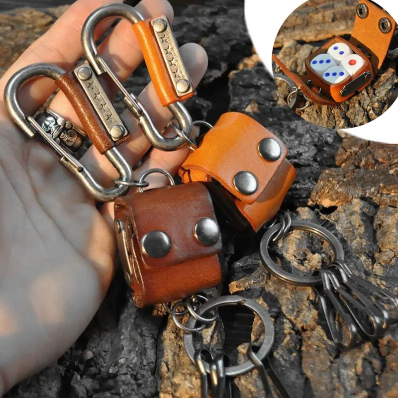 Neue Würfel Schlüssel Kette Metall Persönlichkeit Würfel Poker Modell Legierung Schlüsselbund Geschenk Auto Schlüssel Ring männer Taille Schlüssel Kette Image