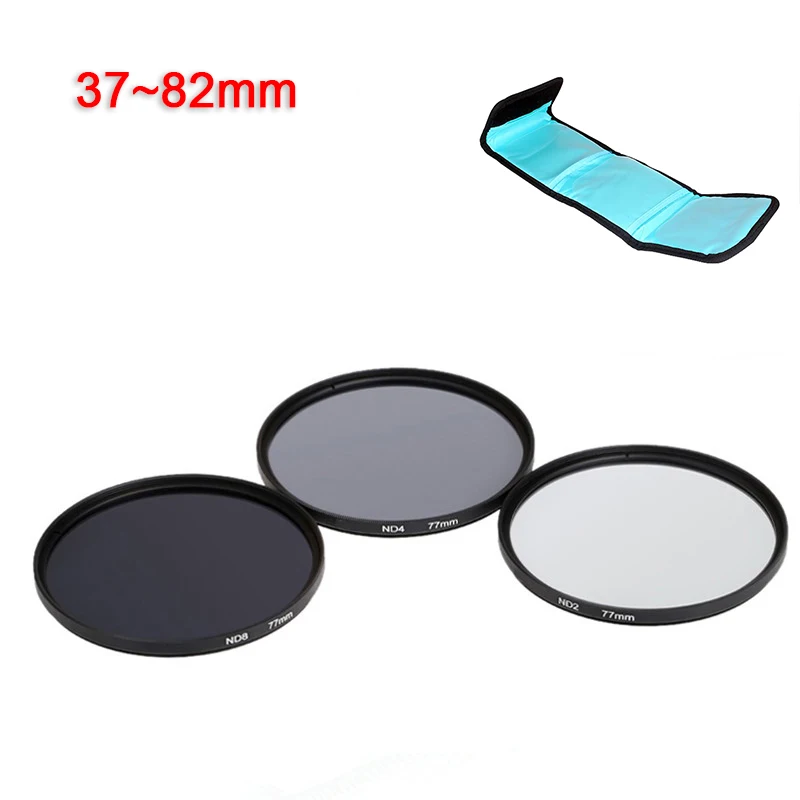 37 43 49 52 55 58 62 67 72 77 82mm Kamera Filter Neutral Dichte ND 2 4 8 filter Fader Variable ND filter 3 IN 1 für nikon Canon Image