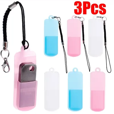 3Pcs Silikon Staubdicht Abdeckung für U Disk Schutzhülle mit Seil U Disk Anti-verloren Lagerung Fall für tragbare USB-Flash Staub Kappe Image