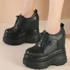 Plus Size Schuhe Damen Große Größe 42 43 44 45 46 47 Echtes Leder Keile High Heel Stiefeletten Runde