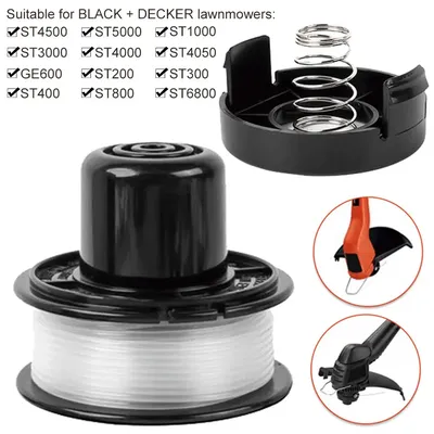 Spule und Kappe Combo 20ft String Trimmer Line Ersatz spulen mit Trimmer Line Cap und Feder Trimmer Spule für Black Decker