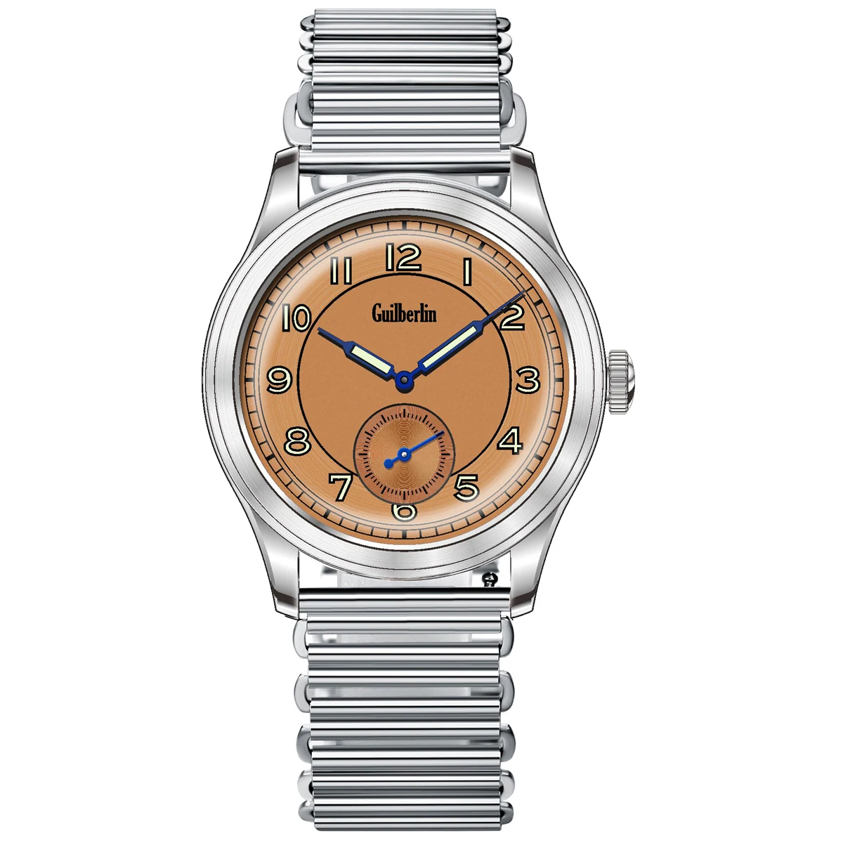 Vintage Lachs Mode st17 mechanische Handwind uhr für Männer Luxus Metall Armbanduhr wasserdicht relogios masculino merkur Image