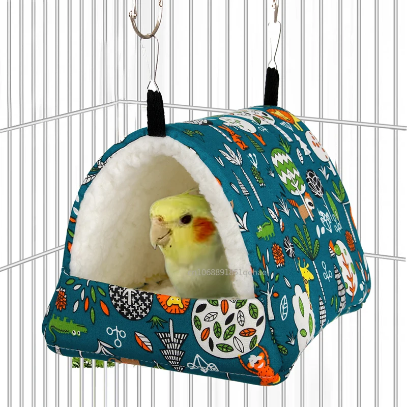 1pc Nette Druck Vogel Bett Mini Käfig Kaninchen Eichhörnchen Matte Meerschweinchen Nest Hamster Haus Kleine Tier Schlafen Bett haustier Hängen Käfig Image