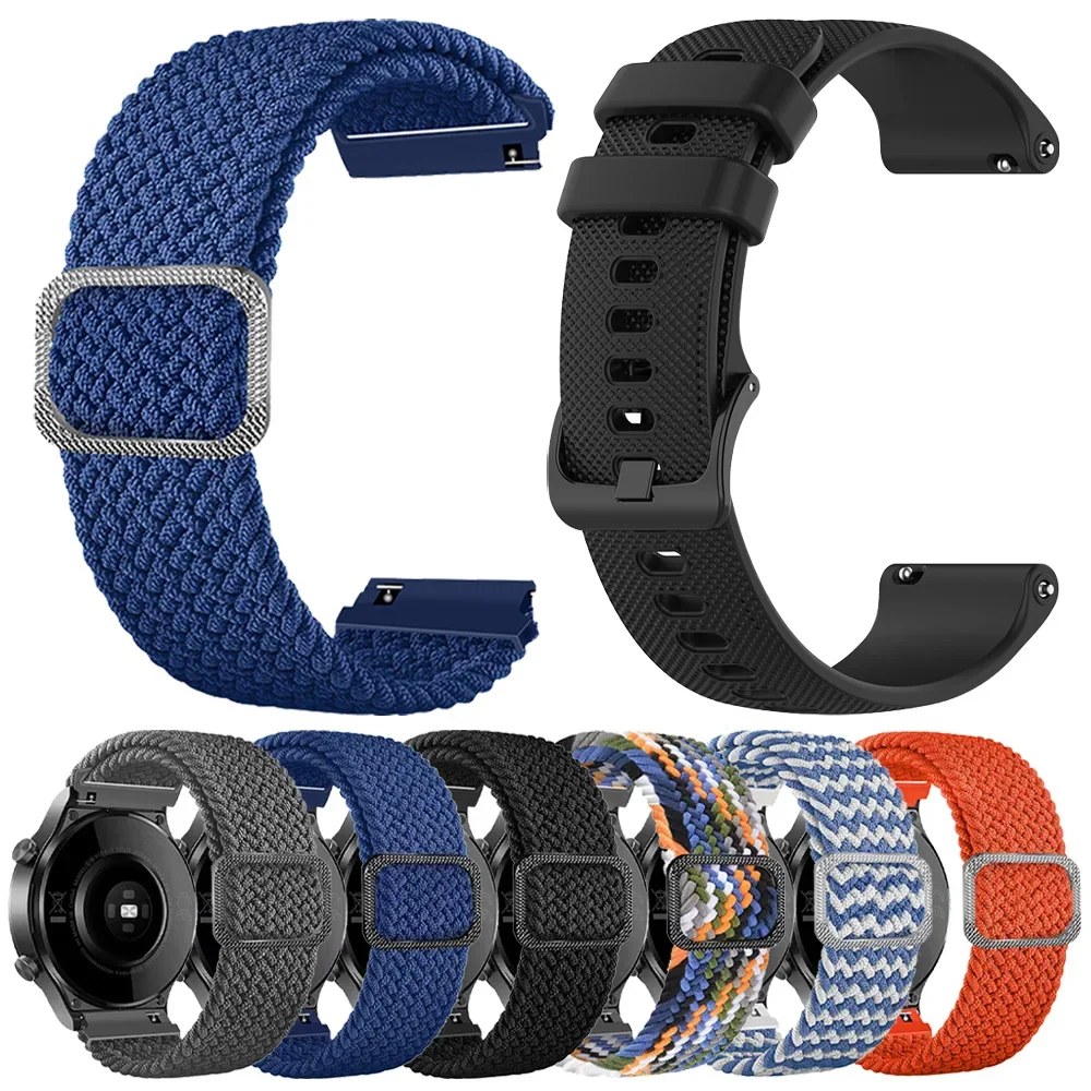 Nylon geflochtene Schlaufe für Garmin Venu 3/Vorläufer 255 Musik/Vivo active 4/Vivo active 3 Band Venu 2 plus Riemen 20mm 22mm Armband Image