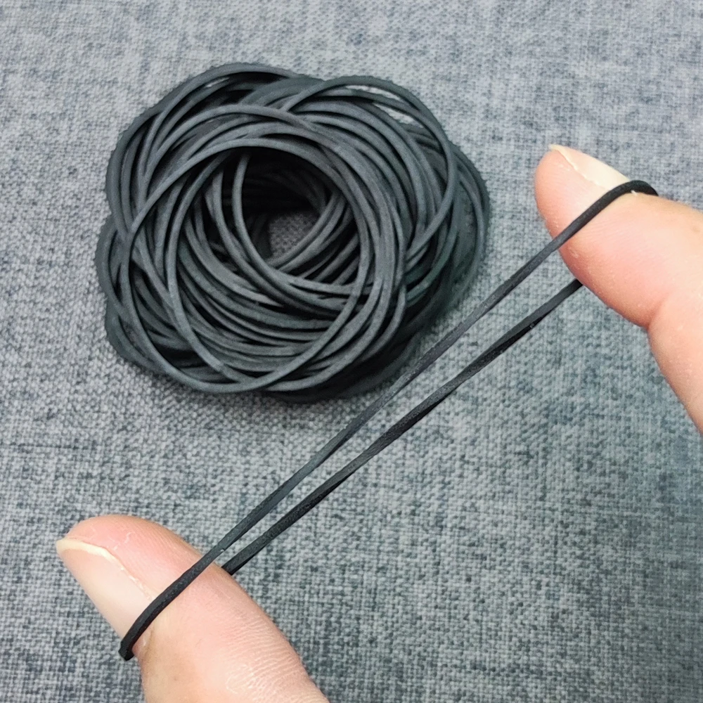 400 Stück schwarze Gummibänder, dehnbares Band, robustes Gummi, 40 mm, starkes elastisches Band, Büromaterial, Verpackungszubehör Image