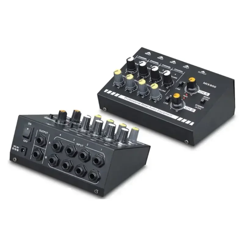 Eu/uk/us stecker mix800 8-Kanal-Mini-Soundmixer mit Netzteil Mono/Stereo-Mixer rausch armer Sound verstärker Image