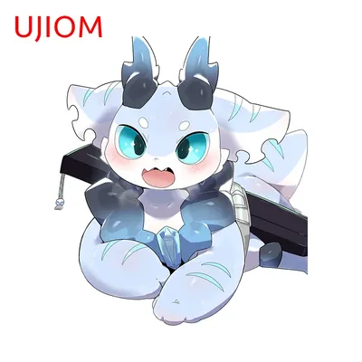 UJIOM 13 cm x 11,4 cm niedlicher Cartoon-Pelz-Wandaufkleber, amüsantes Baby-Kinderzimmer, Image