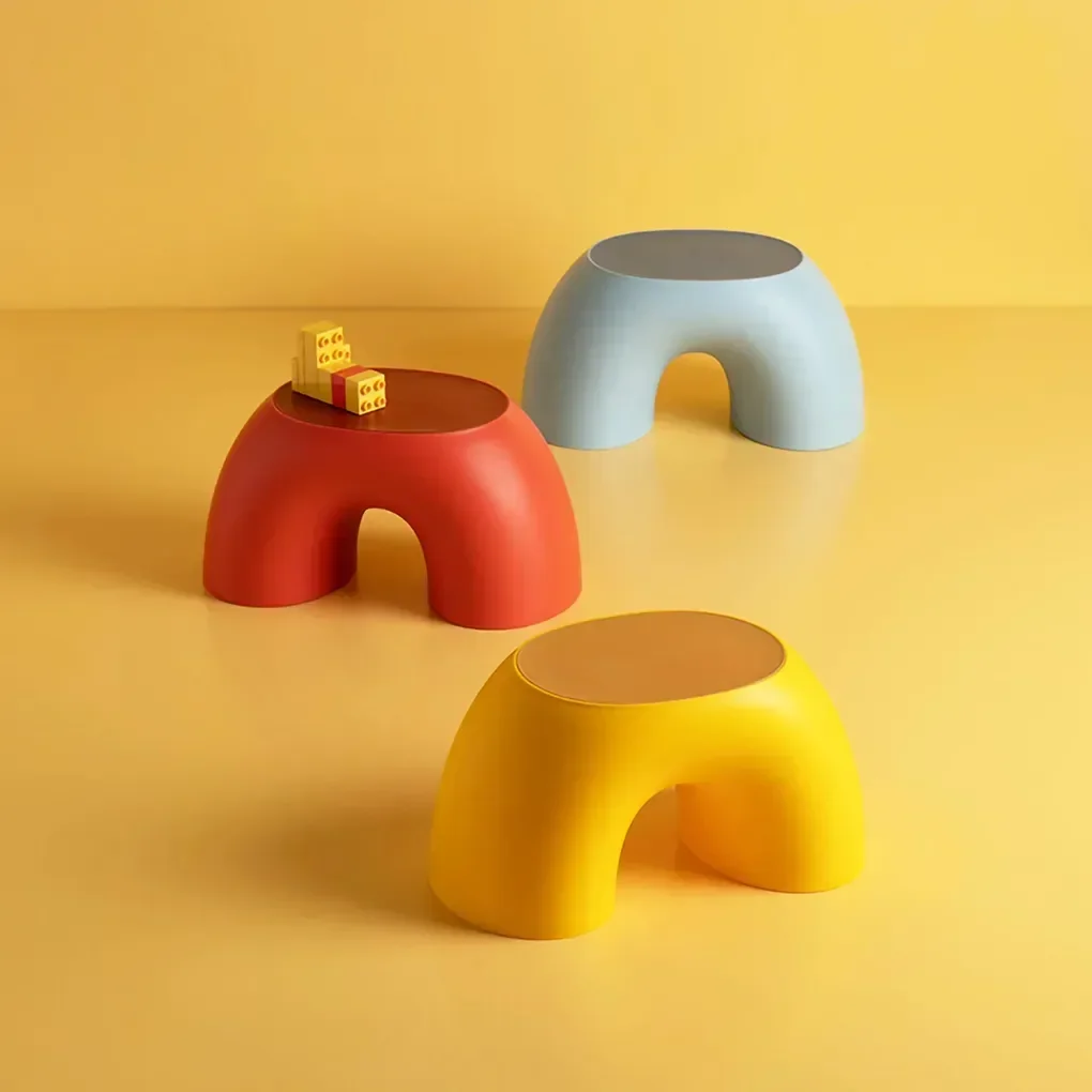 Hocker Kunststoff Regenbogen Form Fußhocker Sicherheit Kinder Schritt Hocker Sitz Für Wohnzimmer Innen Möbel Kinder Hocker Spielzeug Image