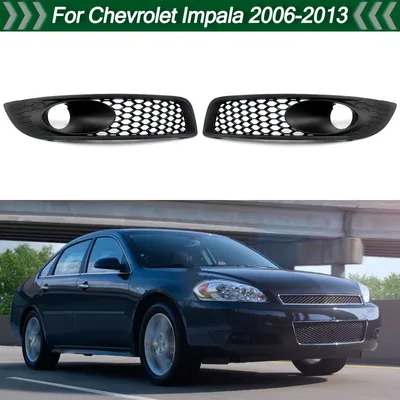 MAGICKIT 1 Pair Fog Light Bezel Grille For Chevrolet Impala 2006-2013 Black ABS GM1038103, GM1039103