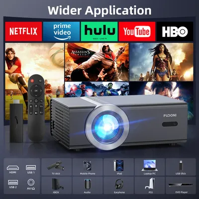 [Electric Focus/Auto Keystone] Projector with WiFi and Bluetooth,Native 1080P 20000L 4K