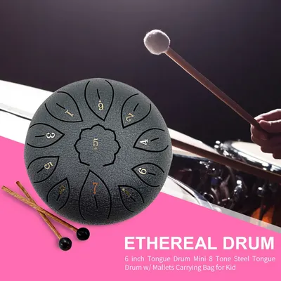 6 inch 11 Tune Notes Hand Pan Tank Drum Mini Hand Pan Drums with Drumsticks Percussion Musical