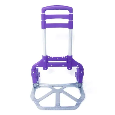 Portable Aluminium Cart Folding Dolly Push Truck Hand Collapsible Trolley Luggage Purple