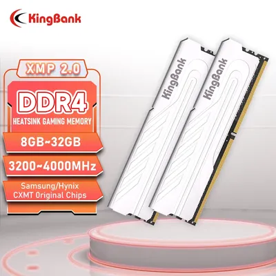 KingBank DDR4 ram memory ddr4 32gb 8gbx2 16GBx2 16gb 3200MHz CL16 Memory RAM UDIMM Desktop Memory