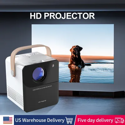 Portable Projector Smart Wi-Fi Projector 100 ANSI Lumen 360° Speaker Movie Projector 100 Inch