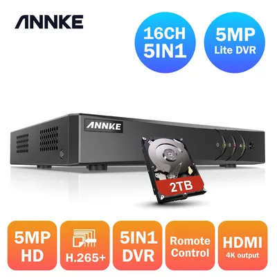 ANNKE 16CH 5MP 5in1 HD TVI CVI IP Security DVR Recorder H.265 Digital Video Recorder Motion