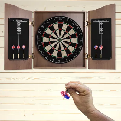 Wall-mounted Dart Boards Set for Adults Dart Game With 6pcs Darts Brown