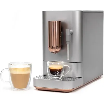 home.Affetto Automatic Espresso Machine + Milk Frother Built-In & Adjustable Espresso Bean Grinder