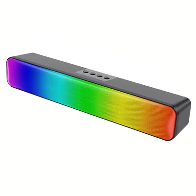 3D RGB Wireless Bluetooth Speaker USB Powered Soundbar with Subwoofer for Pc Laptop Gaming Home