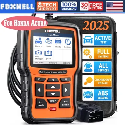 FOXWELL NT510 Elite fit for Honda Acura OBD2 Scanner Diagnostic Tool Bi-Directional Code Reader Oil