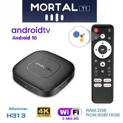 Mortal T1 Android Allwinner H313 BT5.0 Set Top Box 4K Ultra HD 2.4G 5.8G Dual WIFI 2GB16GB Home