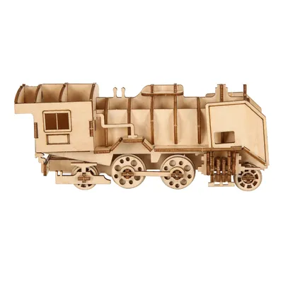 Locomotive Model DIY 3D Wooden Puzzle Building Block Kits Assembly Toy Birthday Gift For Kids Adult