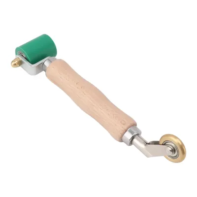 40mm Silicone Seam Roller with Brass Wheel & Wood Handle - Dual Use for Wallpaper, for pvc & TPO