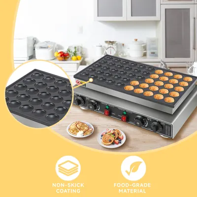 50 PCS Mini Pancakes Maker Machine,110V Mini Dutch Pancake Maker,1800W Commercial Electric Nonstick