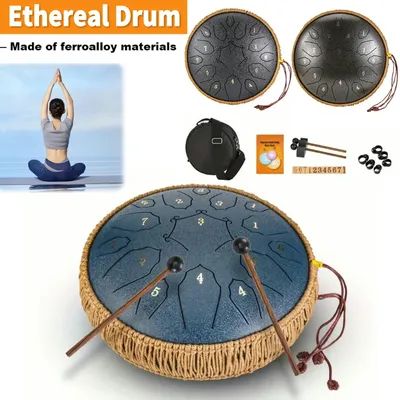 12 Inch 15 Notes Music Drum Steel D Tone Ethereal Drum with Handbag Drumsticks Percussion Musical