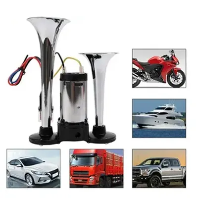 For Motorcycle Boat Truck Car Electric Horn 600dB Dual Trumpets Modification With Air Compressor and