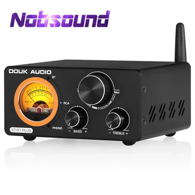 Nobsound ST-01PLUS HiFi TPA3255 Digital Amplifier Bluetooth Receiver with VU Meter Turntable Audio