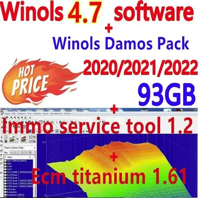 Newest winols 4.7+ 93GB winols damos BIG PACK 2020 2021 2022+ ECM TITANIUM 1.61 With 26000+ immo