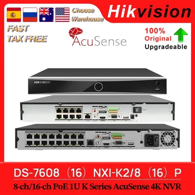 Hikvision Original 4K Network Video Recorder DS-7608NXI-K2/8P DS-7616NXI-K2/16P 8/16-ch 8/16PoE 1U