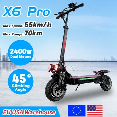 USA EU Dual Motor Electric Scooter, Foldable Scooter, Max Speed 55km, 10Inch Max Mileage, 70km, H,