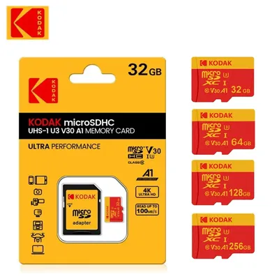 KODAK MicroSD Card Red Memory Card Class10 32GB 64GB 128GB 256GB U3 4K High Speed Flash Memory TF