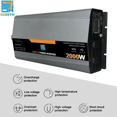 Inverter 4000W Peak Pure Sine Wave 2000W Rated Power DC 12V To AC 110V Voltage Transformer Convert