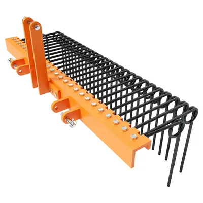 60" Pine Straw Needle Rake,3 Point Straw Rake,Durable Powder Coated Steel Spring Landscape Rake Fit