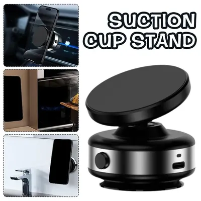 Mini Phone Mount Stand Magnetic Vacuum Adsorption Bracket 360 Rotatable GPS Stand Mount Support for