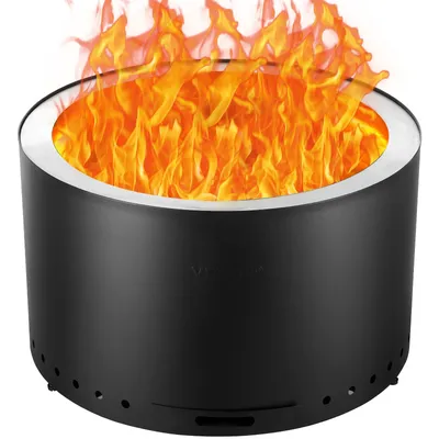 VEVOR Smokeless Fire Pit Stove Bonfire Wood Burning Fireplaces with Removable Ash Pan Stainless