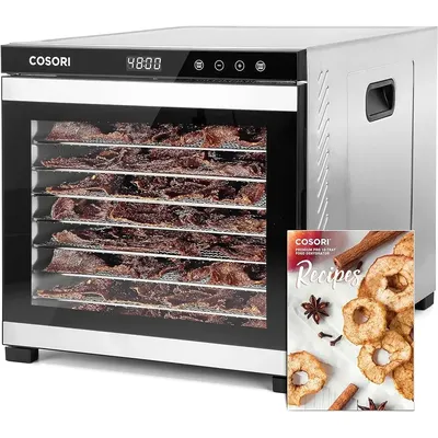 COSMART-Food Dehydrator for Jerky, Dehydrated Machine, with 16.2ft ², 1000W, 10 Stainless Steel