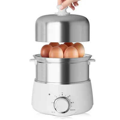 Egg Cooker - CACHOO 14-Egg Capacity Electric Hard Boiled Stainless Steel Egg Cooker with 30-Min