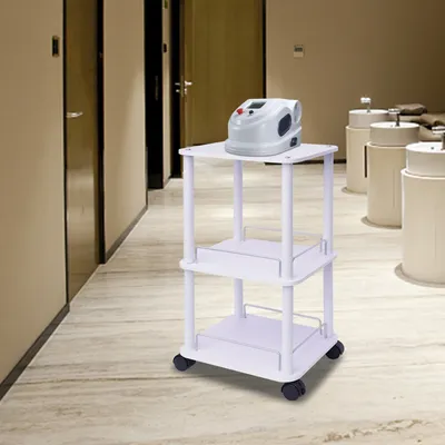 Beauty Salon Trolley Cart Pedestal Rolling Cart Salon Spa Stand Roller Trolley with Wheel Beauty