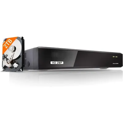 Super HD 1080P 8-Channel Hybrid 5-in-1 DVR Security Recorder with 2TB Hard Drive, for up to 5MP